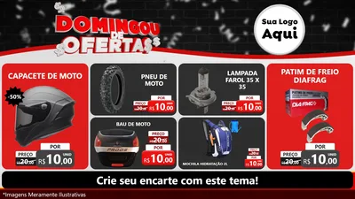 Modelo de TV para TV Horizontal com o tema Domingou de Ofertas para Moto peças