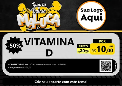 Modelo de Cartaz para Cartaz A4 Horizontal com o tema Quarta e Quinta Maluca para Farmácia