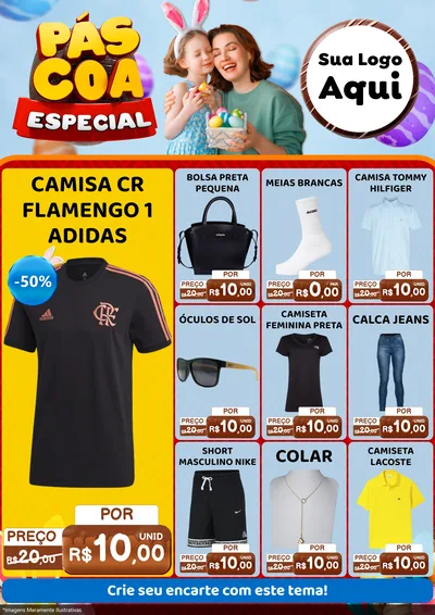Modelo de Encarte para Encarte A4 Vertical com o tema Páscoa Especial para Roupas e acessórios