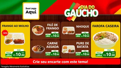 Modelo de TV para TV Horizontal com o tema Dia do Gaúcho para Restaurante