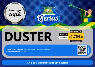 Modelo de Cartaz para Cartaz A4 Horizontal com o tema Ofertas (Futebol) para Concessionaria de Carros