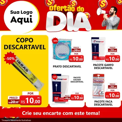 Modelo de Rede Social para Feed Facebook com o tema Ofertão do dia para Embalagens