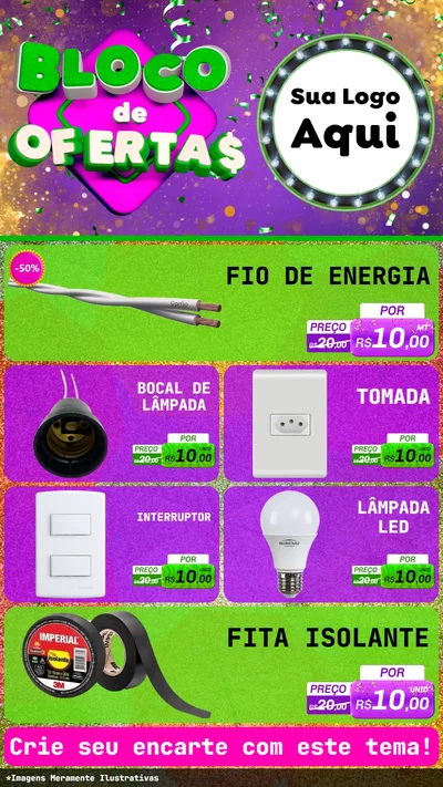 Modelo de TV para TV Vertical com o tema Bloco de Ofertas para Materiais Elétricos