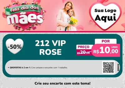 Modelo de Cartaz para Cartaz A4 Horizontal com o tema Feliz Dia das Mães para Perfumes