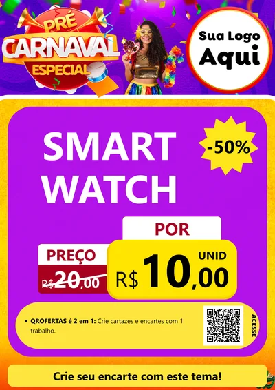 Modelo de Cartaz para Cartaz A4 Vertical com o tema Pré-Carnaval Especial para Informática