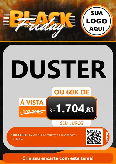 Modelo de Cartaz para Cartaz A4 Vertical com o tema Black Friday para Concessionaria de Carros