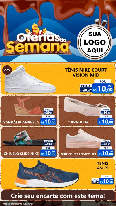 Modelo de TV para TV Vertical com o tema Ofertas da Semana - Páscoa para Calçados