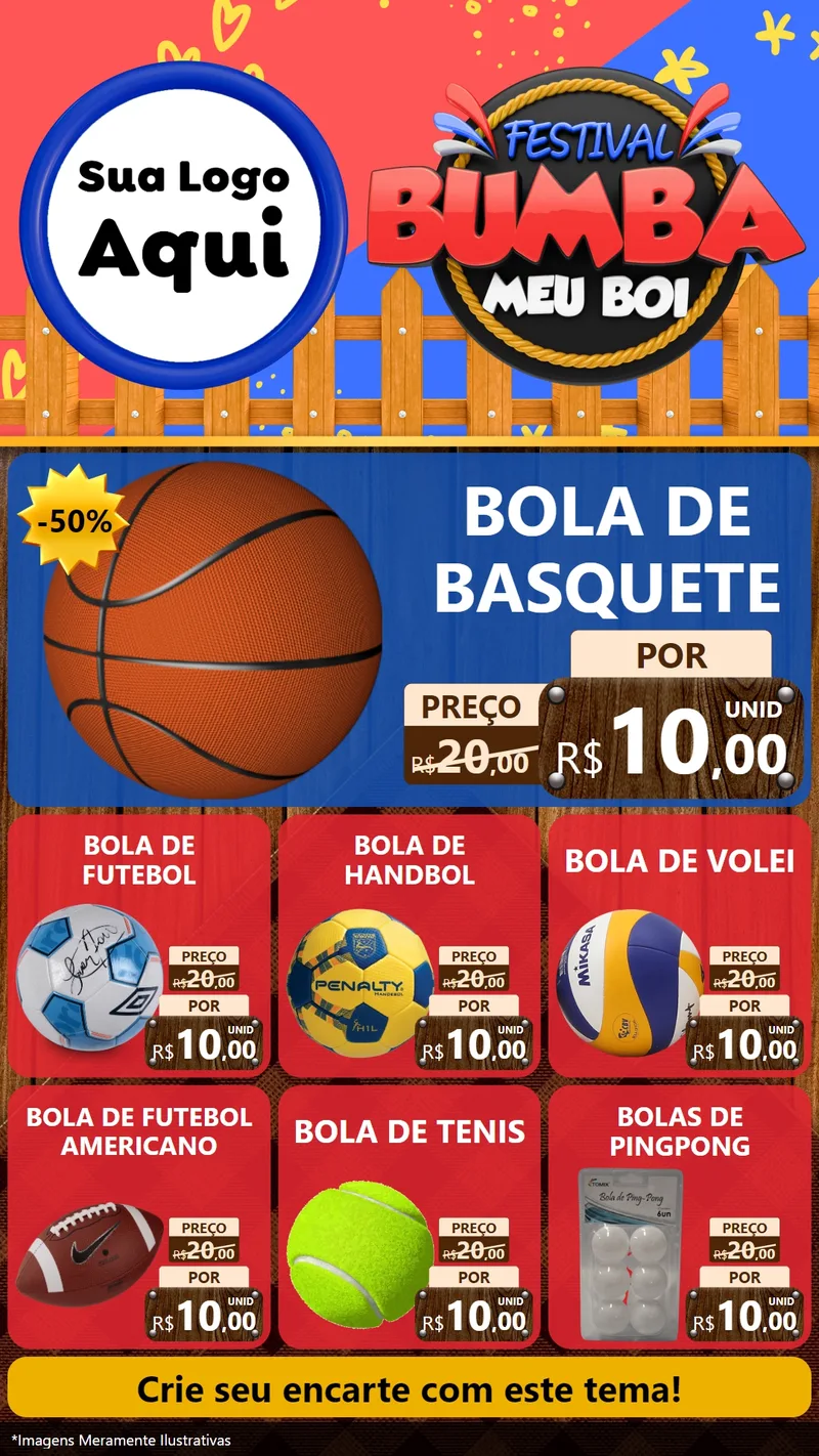 Modelo de Rede Social para Stories com o tema Festival Bumba Meu Boi para Artigos Esportivos