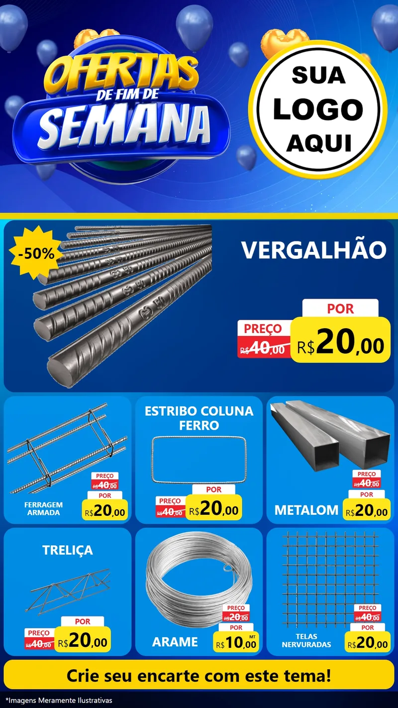 Modelo de Rede Social para Stories com o tema Ofertas de Fim de Semana para Ferragens