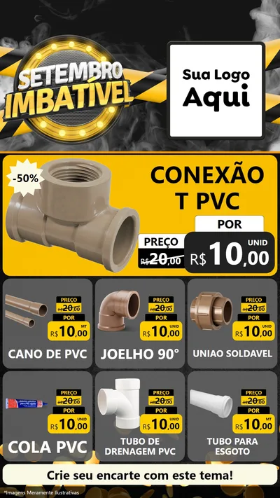 Modelo de Rede Social para Stories com o tema Setembro Imbatível para Tubos e conexões