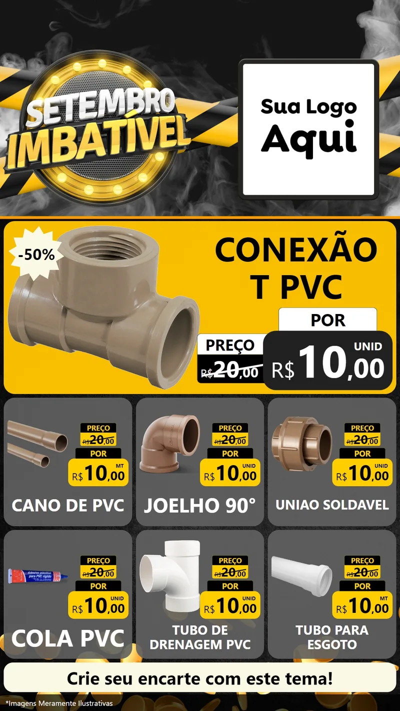 Modelo de Rede Social para Stories com o tema Setembro Imbatível para Tubos e conexões