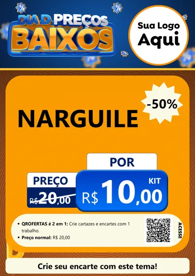 Modelo de Cartaz para Cartaz A4 Vertical com o tema Dia D Preço Baixo para Tabacaria