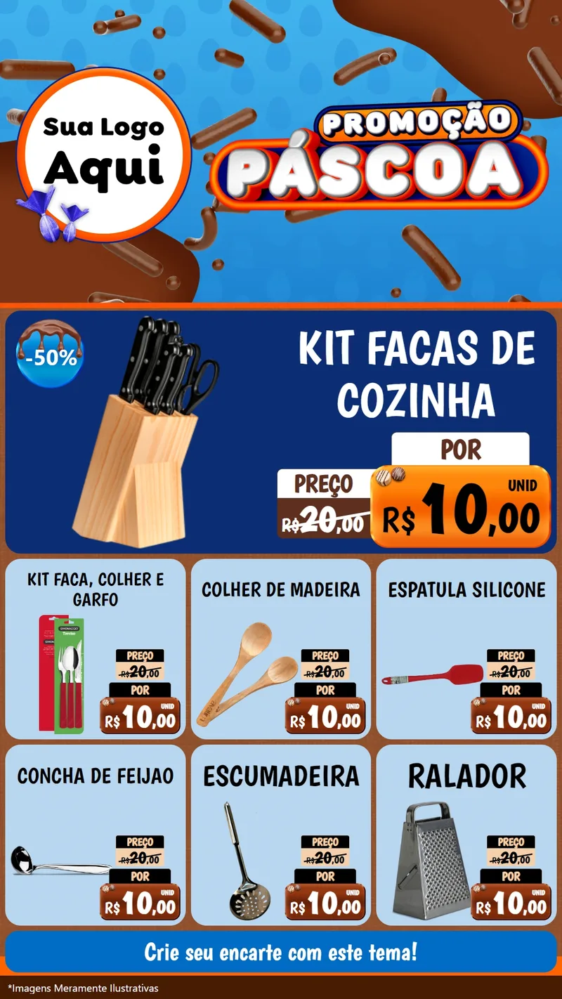Modelo de Rede Social para Stories com o tema Promoção Páscoa para Utilidades Domésticas