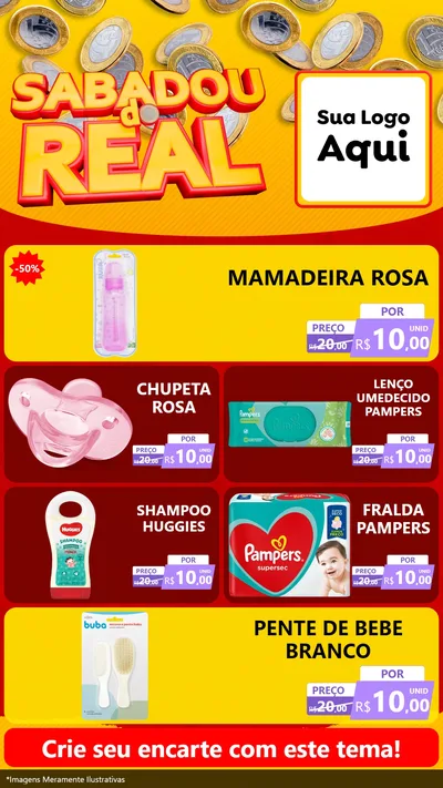Modelo de TV para TV Vertical com o tema Sabadou do Real para Bebês