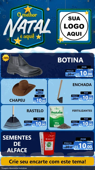 Modelo de TV para TV Vertical com o tema O Melhor Natal É Aqui! para Agropecuária