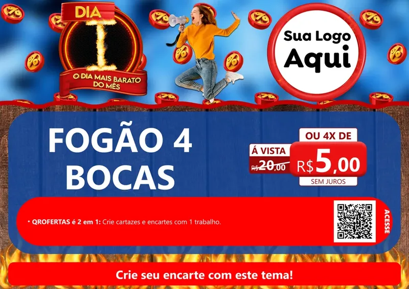 Modelo de Cartaz para Cartaz A4 Horizontal com o tema Dia I - O Dia Mais Barato Do Mês para Móveis e Eletro