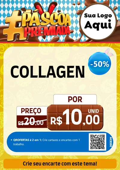 Modelo de Cartaz para Cartaz A4 Vertical com o tema Páscoa Premiada para Suplementos alimentares