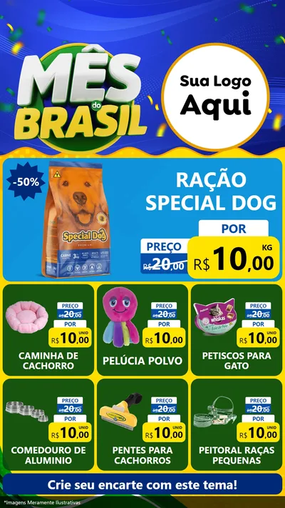 Modelo de Rede Social para Stories com o tema Mês do Brasil para Pet Shop