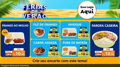 Modelo de TV para TV Horizontal com o tema Férias de Verão para Restaurante