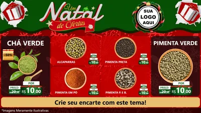 Modelo de TV para TV Horizontal com o tema Um Natal de Ofertas para Produtos Naturais