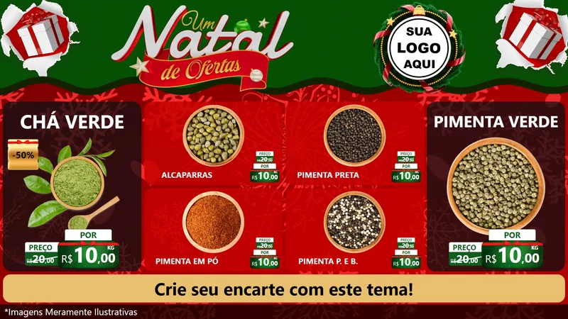 Modelo de TV para TV Horizontal com o tema Um Natal de Ofertas para Produtos Naturais