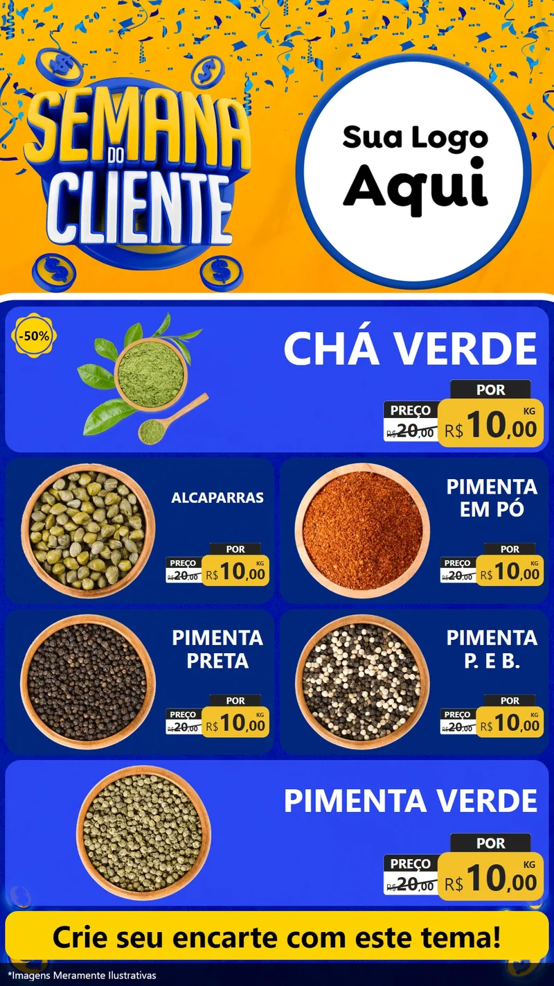 Modelo de TV para TV Vertical com o tema Semana do Cliente para Produtos Naturais