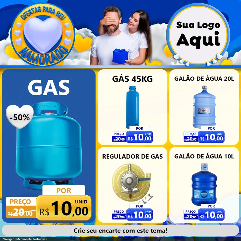 Modelo de Rede Social para Feed Facebook com o tema Ofertas Para Seu Namorado para Água e gás