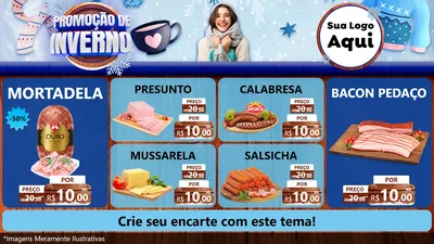 Modelo de TV para TV Horizontal com o tema Promoção de Inverno para Frios e Laticínios