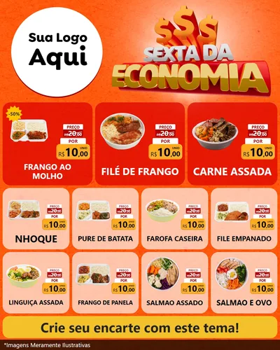 Modelo de Rede Social para Feed Instagram com o tema Sexta da Economia para Restaurante