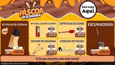Modelo de TV para TV Horizontal com o tema Páscoa da Economia para Utilidades Domésticas