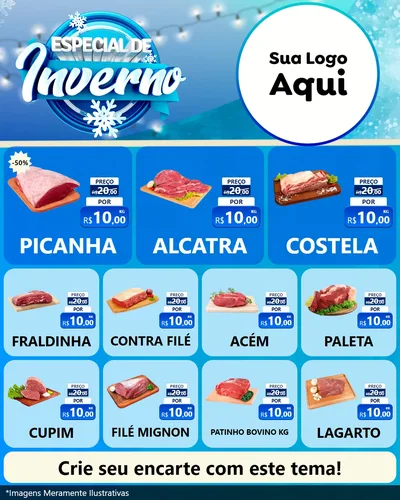 Modelo de Rede Social para Feed Instagram com o tema Especial de Inverno para Açougue