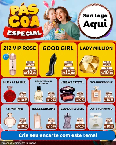 Modelo de Rede Social para Feed Instagram com o tema Páscoa Especial para Perfumes