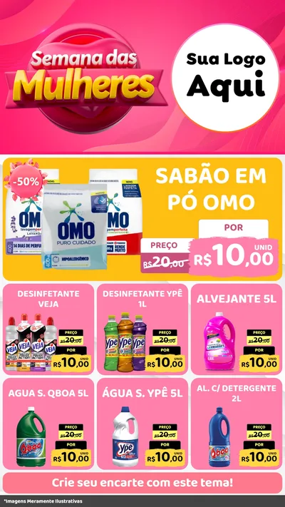 Modelo de Rede Social para Stories com o tema Semana das Mulheres para Produtos de Limpeza