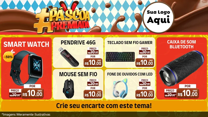 Modelo de TV para TV Horizontal com o tema Páscoa Premiada para Informática