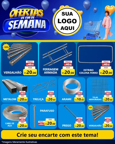Modelo de Rede Social para Feed Instagram com o tema Ofertas de Fim de Semana para Ferragens