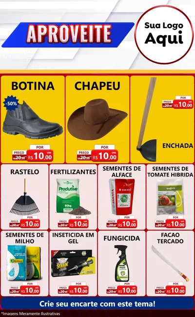 Modelo de Encarte para Encarte Grande com o tema Aproveite para Agropecuária