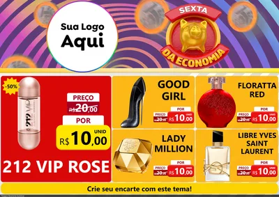 Modelo de Encarte para Encarte A4 Horizontal com o tema Sexta da Economia para Perfumes