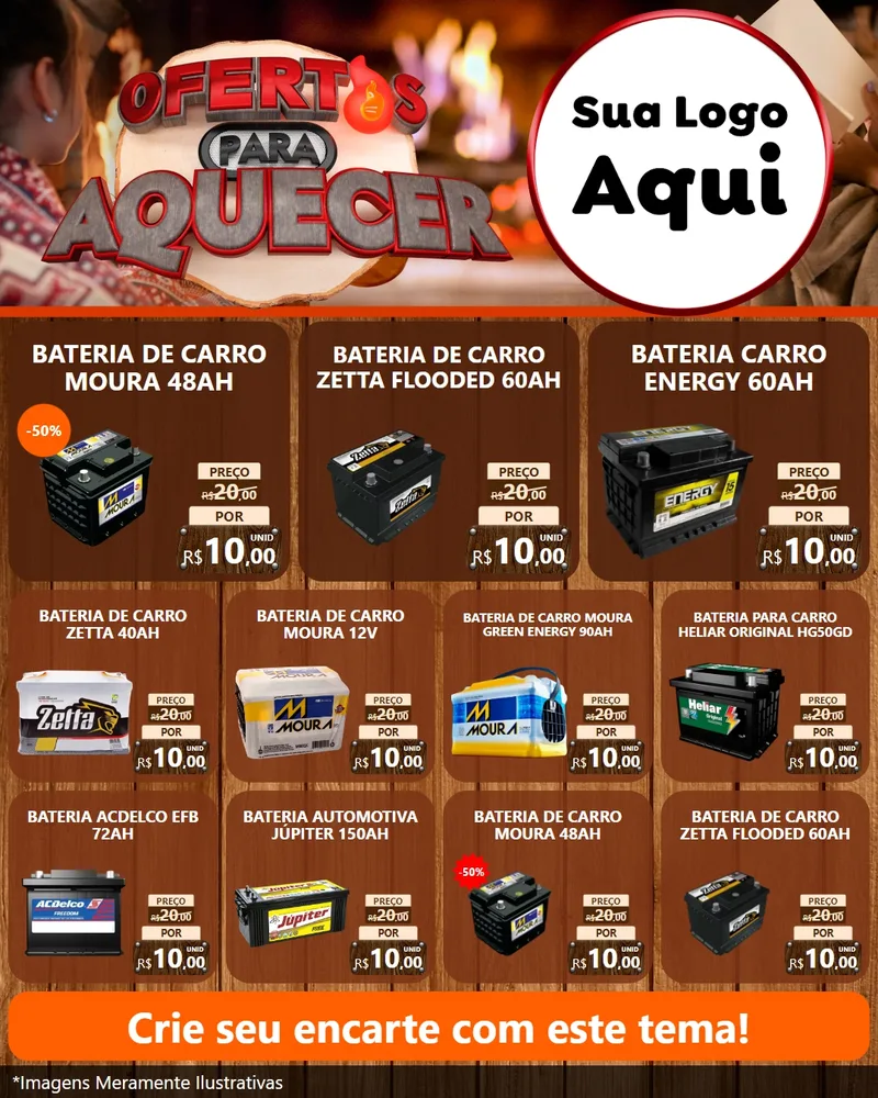 Modelo de Rede Social para Feed Instagram com o tema Ofertas Para Aquecer para Baterias Elétricas