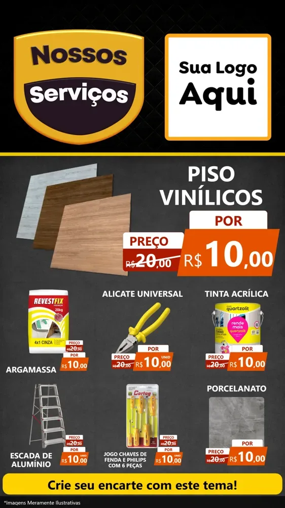 Modelo de Rede Social para Stories com o tema Nossos Serviços para Material para Construção