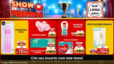 Modelo de TV para TV Horizontal com o tema Show de Prêmios para Bebês