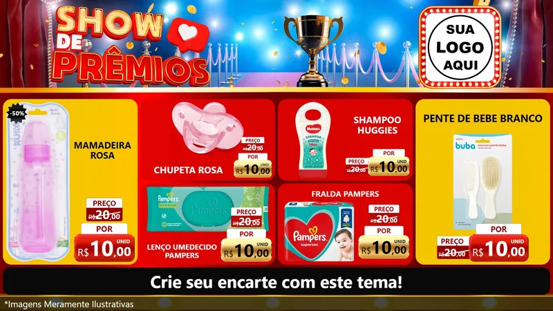 Modelo de TV para TV Horizontal com o tema Show de Prêmios para Bebês