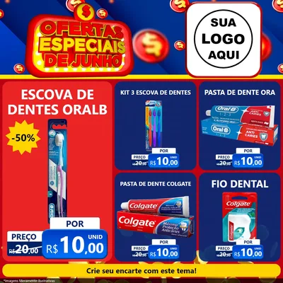Modelo de Rede Social para Feed Facebook com o tema Ofertas Especiais de Junho para Higiene Pessoal