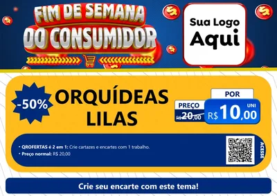 Modelo de Cartaz para Cartaz A4 Horizontal com o tema Fim de Semana do Consumidor para Floricultura e jardim