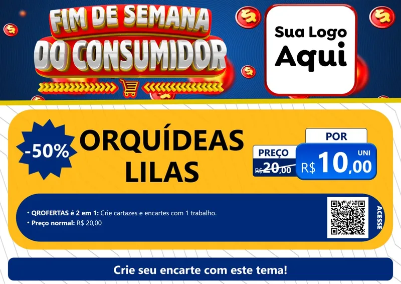 Modelo de Cartaz para Cartaz A4 Horizontal com o tema Fim de Semana do Consumidor para Floricultura e jardim