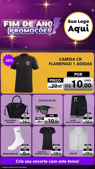 Modelo de Rede Social para Stories com o tema Fim de Ano Promoções para Roupas e acessórios