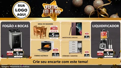 Modelo de TV para TV Horizontal com o tema Ofertas de Fim de Ano para Móveis e Eletro