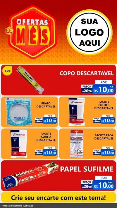 Modelo de TV para TV Vertical com o tema Ofertas do Mês para Embalagens