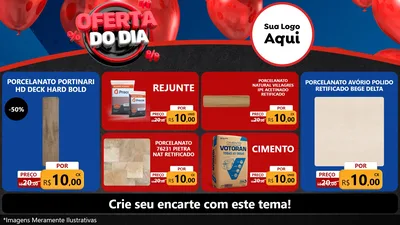 Modelo de TV para TV Horizontal com o tema Oferta do Dia para Pisos e revestimentos