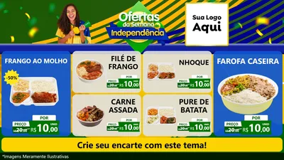 Modelo de TV para TV Horizontal com o tema Ofertas da Semana da Independência para Restaurante