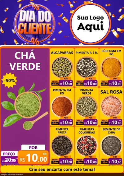 Modelo de Encarte para Encarte A4 Vertical com o tema Dia do Cliente para Produtos Naturais